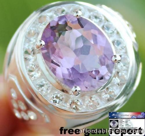 1st picture of MEN'S RING 12.25 Cts AMETHYST & TOPAZ 925 Solid Sterling Silver Size 10.0 For Sale in Cebu, Philippines