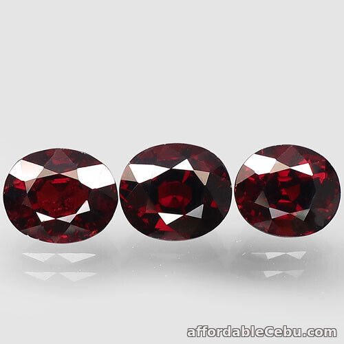 1st picture of 7.12 Carats 3pcs Lot 8.0x7.0mm Natural Deep Red Spessartite GARNET Africa Oval For Sale in Cebu, Philippines