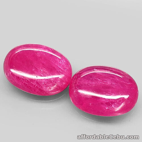 1st picture of 2.75 Carats 2pcs Pair Natural RUBY Pinkish RED Loose Oval Cab 8x6mm Mozambique For Sale in Cebu, Philippines
