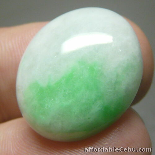 1st picture of Feng Shui 24.55 Carats Natural Genuine Jadeite JADE Green-White Oval Cabochon For Sale in Cebu, Philippines