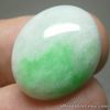 Feng Shui 24.55 Carats Natural Genuine Jadeite JADE Green-White Oval Cabochon