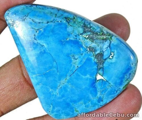 1st picture of 176.5 Carats NATURAL Lone Mountain TURQUOISE 57x43x9mm Fancy Cabochon Form For Sale in Cebu, Philippines
