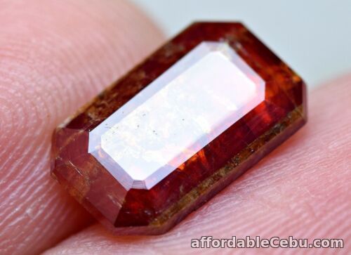 1st picture of 3.90 Carats Ultra RARE NATURAL Red TANTALITE Emerald Cut Afghanistan 9.4x5.6x2mm For Sale in Cebu, Philippines