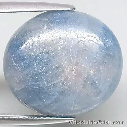 1st picture of 19.49 Carat Natural SAPPHIRE Whitish Blue Loose Oval 17.3x15.5x6.8mm Unheated For Sale in Cebu, Philippines