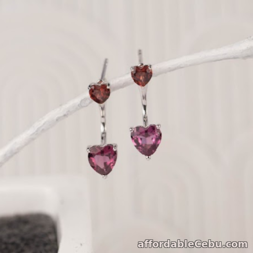 1st picture of SALE‼️2.10 CTW Garnet 2-Way Earrings 18K White Gold E831 sep For Sale in Cebu, Philippines