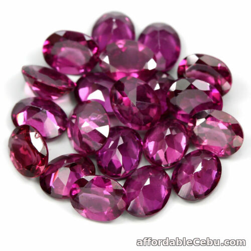 1st picture of 8.61 Carats 5x4mm 20pcs Lot NATURAL Rhodolite GARNET Purplish Pink Oval Malawi For Sale in Cebu, Philippines