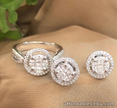 1st picture of 1.09 CTW Diamond Ring and Earrings Set 14K White Gold JS100 sep (PRE-ORDER) For Sale in Cebu, Philippines