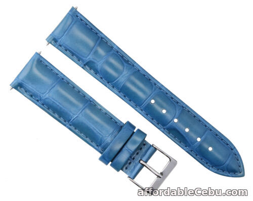 1st picture of 19MM ITALIA LEATHER WATCH BAND STRAP FOR FRANCK MULLER WATCH BRACELET LIGHT BLUE For Sale in Cebu, Philippines