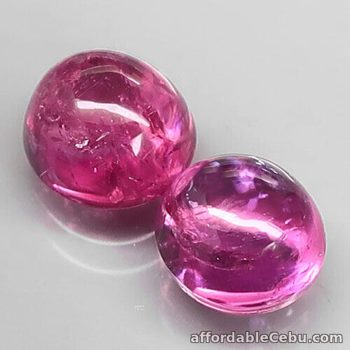 1st picture of 2.7 Carats Pair Natural Hot Pink Rubellite Tourmaline Mozambique Oval Unheated For Sale in Cebu, Philippines
