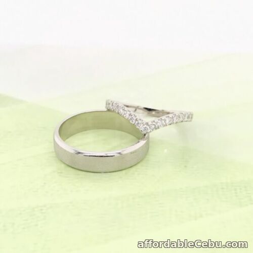 1st picture of .34 CTW Diamond Wedding Ring PLATINUM WR230 sep (MTO) For Sale in Cebu, Philippines