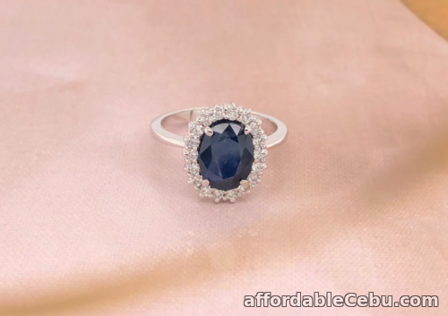 1st picture of SALE‼️2.66 Carat Blue Sapphire w/ .36 CTW Diamond Ring 14k White Gold R195 sep For Sale in Cebu, Philippines