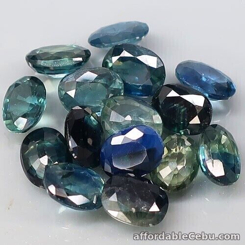 1st picture of 4.00 Carats Natural SAPPHIRE 15pcs Lot Greenish Blue Loose Oval Madagascar 4x3mm For Sale in Cebu, Philippines