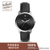 Fossil FS5497 Minimalist Carbon Series Three-Hand Black Leather 44mm Men's Watch