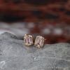 1.10 Carat Morganite w/ .22 CTW Diamond Earrings 18k Rose Gold E575 sep