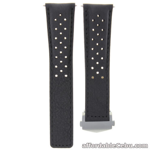 1st picture of LEATHER WATCH STRAP BAND 19MM FOR TAG HEUER CARRERA TWIN TIME CV2113-0 BLACK For Sale in Cebu, Philippines