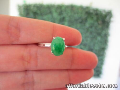 1st picture of 2.49 Carat Natural Jadeite Ring 18K White Gold R149 sep For Sale in Cebu, Philippines