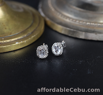 1st picture of 1.00 Carat Face Illusion Diamond Earrings 18k White Gold E309 sep For Sale in Cebu, Philippines