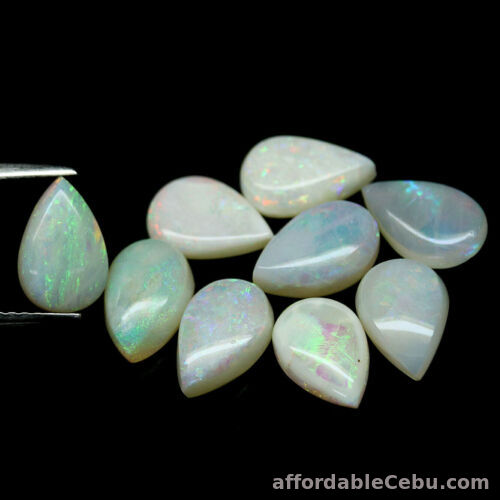 1st picture of 8.10 Carats 9pcs Lot NATURAL Multi-Color OPAL PEAR Cabochon Loose 6x9x3mm For Sale in Cebu, Philippines