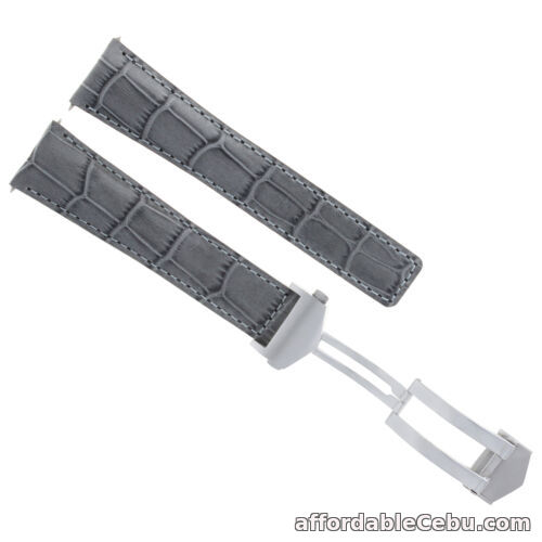 1st picture of 22MM GENUINE LEATHER BAND STRAP FOR TAG HEUER MONACO 12 CALIBRE 16 WATCH GREY For Sale in Cebu, Philippines