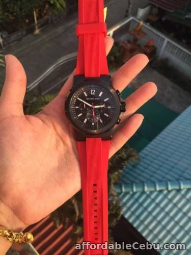 1st picture of Michael Kors Dylan Red Rubber Chronograph Watch MK8382 For Sale in Cebu, Philippines