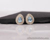 SALE‼️.70 CTW Diamond Earrings w/ Aquamarine 18k White Gold E802 sep