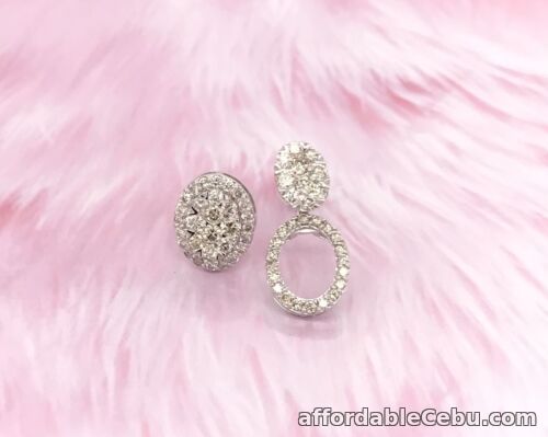 1st picture of 1.12 CTW Diamond 3-Way Earrings 18k White Gold E394 sep For Sale in Cebu, Philippines