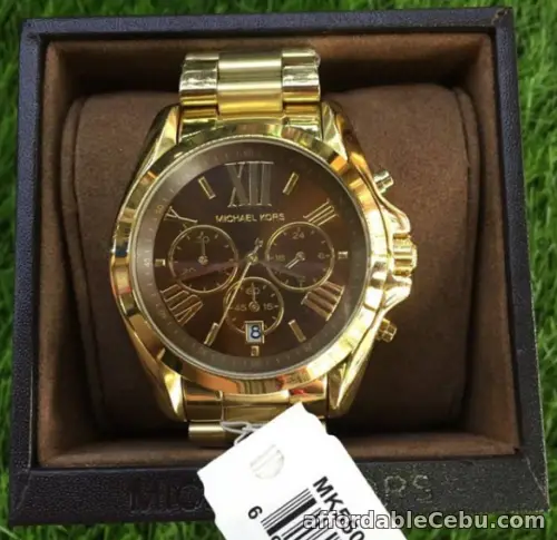 1st picture of Michael Kors Bradshaw Oversize Chrono Watch Unisex Gold tone Brown Dial For Sale in Cebu, Philippines