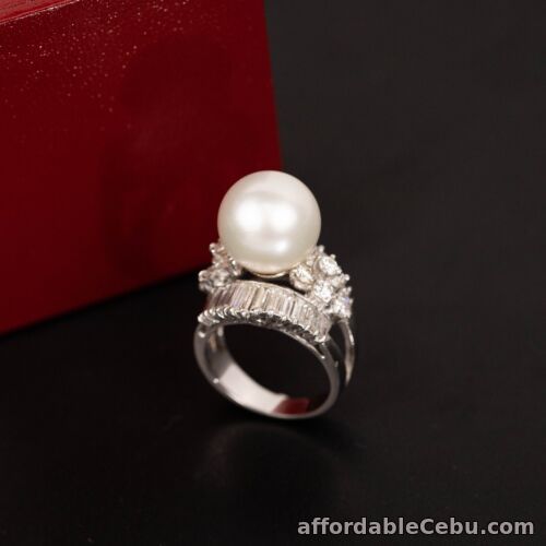 1st picture of Pearl Ring with 3.27 Carat Total Weight Diamond 14K White Gold R82 For Sale in Cebu, Philippines