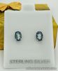 NATURAL 2.08 Carats Blue IOLITE 925 Sterling Silver Stud Earrings Oval Nice