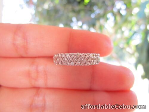 1st picture of 1.15 CTW Diamond Half Eternity Ring 18k White Gold HE31 sep For Sale in Cebu, Philippines