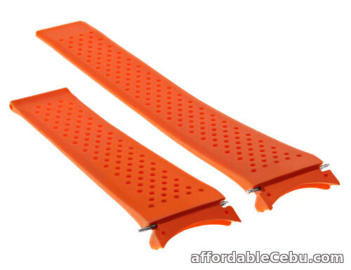 1st picture of 22MM RUBBER BAND STRAP FOR TAG HEUER GRAND CARRERA CAV511A, CAV511B WATCH ORANGE For Sale in Cebu, Philippines