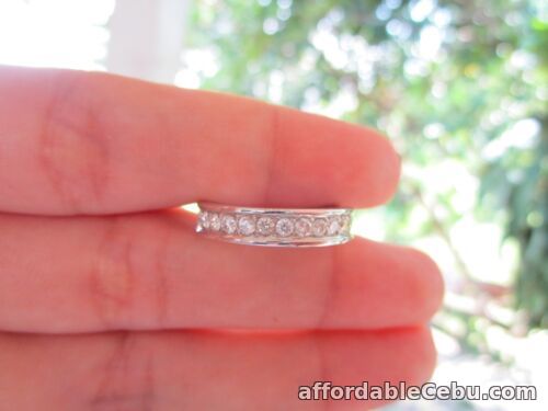 1st picture of 1.05 CTW Diamond Half Eternity Ring 14k White Gold HE22 sep For Sale in Cebu, Philippines