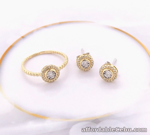 1st picture of SALE‼️.186 CTW Diamond Earrings & Ring Set Twotone Gold JS129-YG sep For Sale in Cebu, Philippines
