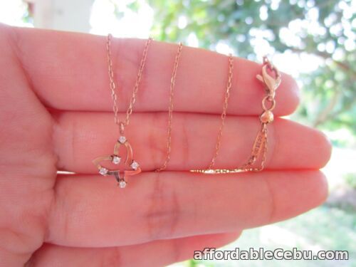 1st picture of .05 Carat Diamond Rose Gold Adjustable Necklace 14k N15 sep For Sale in Cebu, Philippines