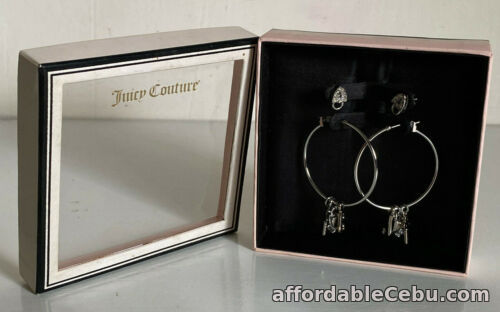 1st picture of JUICY COUTURE SILVER HOOP & SHIELD STUD FASHION JEWELRY DUO EARRINGS $78 SALE For Sale in Cebu, Philippines