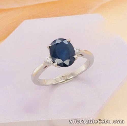 1st picture of SALE‼️2.55 Carat Blue Sapphire w/ .06 CTW Diamond Ring PLATINUM R201 sep For Sale in Cebu, Philippines