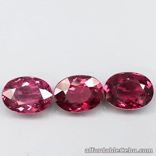 1st picture of 4.53 Carats 3pcs Lot NATURAL Rhodolite GARNET Purplish Pink Oval 8x6mm For Sale in Cebu, Philippines
