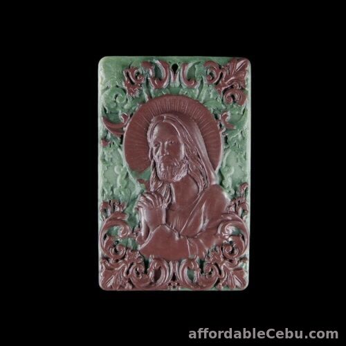 1st picture of Natural Ribbon Jasper Carved Religious Jesus Pendant for Gift or Collection Big For Sale in Cebu, Philippines