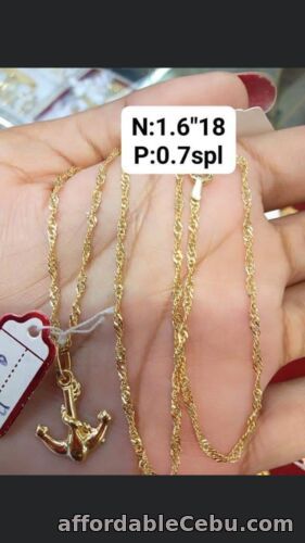 1st picture of GoldNMore: 18 Karat Gold Necklace With Pendant #7 18 Inches Chain For Sale in Cebu, Philippines