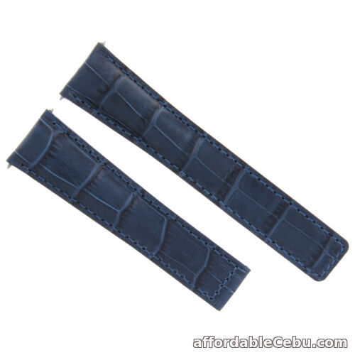 1st picture of 20MM LEATHER STRAP WATCH BAND FIT TAG HEUER CARRERA 1887 F1 CLASP FC5037/39 BLUE For Sale in Cebu, Philippines