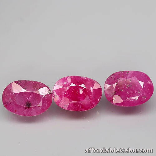 1st picture of 3.77 Carats 3pcs Lot 7.0x5.0mm Natural Reddish Pink RUBY Loose Oval For Sale in Cebu, Philippines