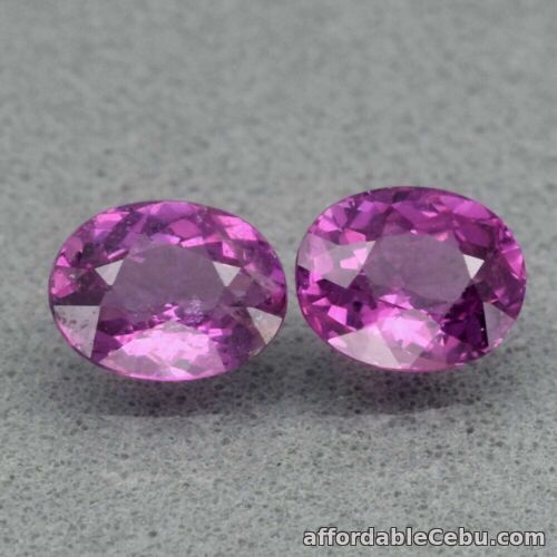 1st picture of 1.02 Carats PAIR 2pcs 5.2x4.0mm Oval NATURAL Pinkish Purple Rhodolite GARNET For Sale in Cebu, Philippines