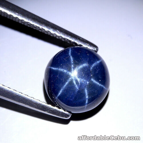 1st picture of 4.53 Carats NATURAL 6 Rays Deep Blue STAR SAPPHIRE 9x9x5 Round Cab Thailand For Sale in Cebu, Philippines