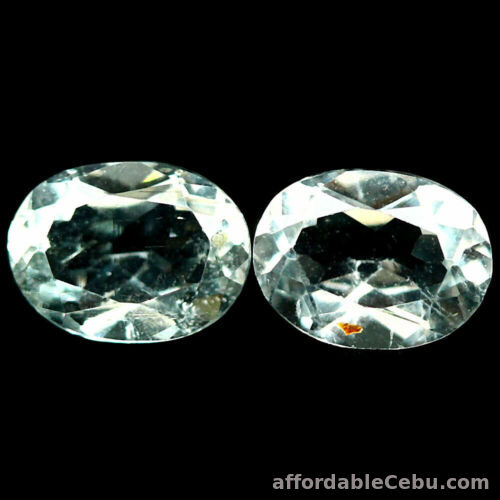 1st picture of 2.04 Carats 6x8mm VS PAIR Natural Unheated Colorless AQUAMARINE for Setting For Sale in Cebu, Philippines