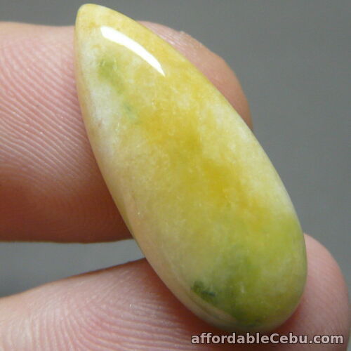 1st picture of Feng Shui 11.95 Carats Natural Genuine Jadeite JADE Brown-White-Green Pear Cab For Sale in Cebu, Philippines