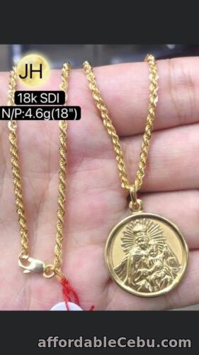 1st picture of GoldNMore: 18 Karat Gold Necklace With Pendant 18 Inches Chain NEP#12 For Sale in Cebu, Philippines
