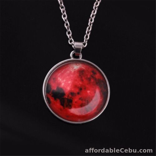 1st picture of Moon Necklace Round Glow in the Dark Necklace (Red) For Sale in Cebu, Philippines