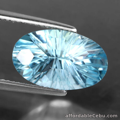 1st picture of 7.57 Carats NATURAL Sky Blue TOPAZ for Setting 15.5x19.5x7.0mm Oval Concave For Sale in Cebu, Philippines