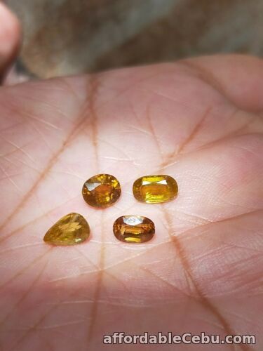 1st picture of 3.53 Carats Natural Greenish Yellow SPHENE Mix Shape 4pcs Lot 6.5x4.4to7.3x5mm For Sale in Cebu, Philippines