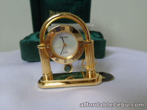 1st picture of BULOVA BERKELEY Collectible Mini Gold Desk Watch Clock Japan Movement MOP Dial For Sale in Cebu, Philippines